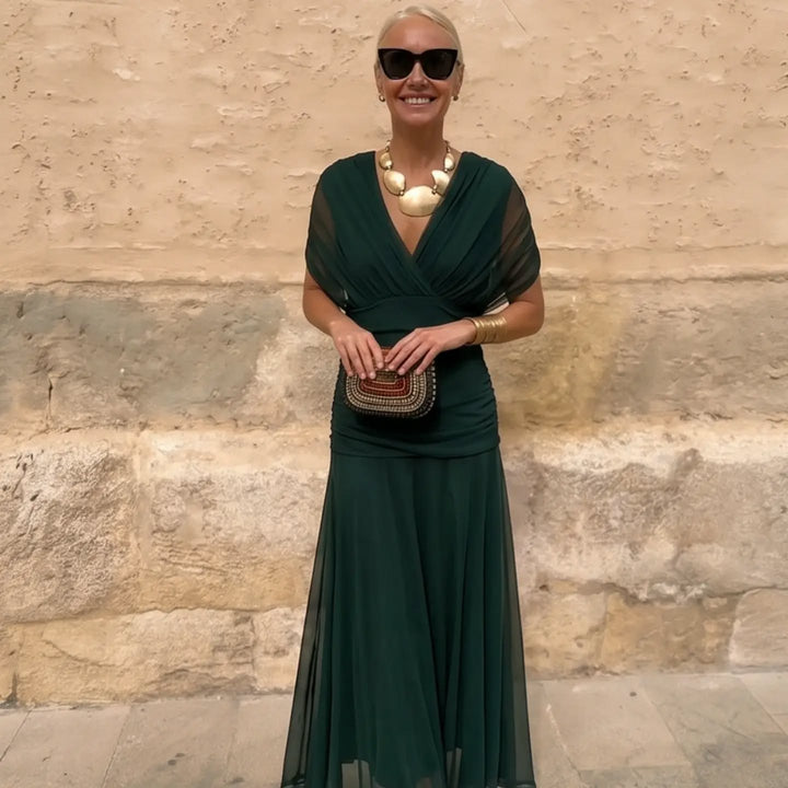 Louise | Elegant V-Neck Party Maxi Dress
