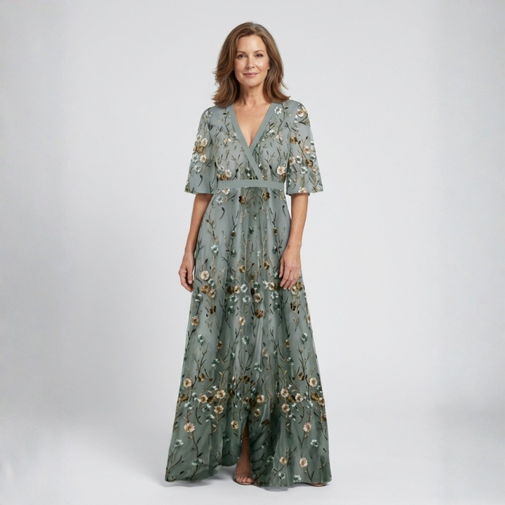 Élodie | Floral maxi dress with V-neck