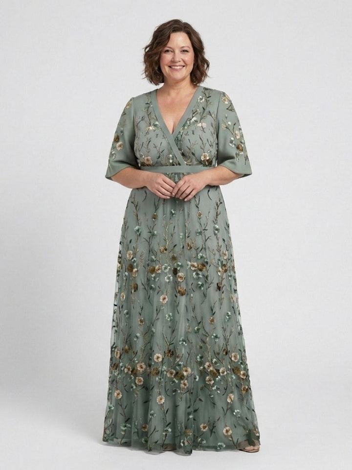 Élodie | Floral maxi dress with V-neck