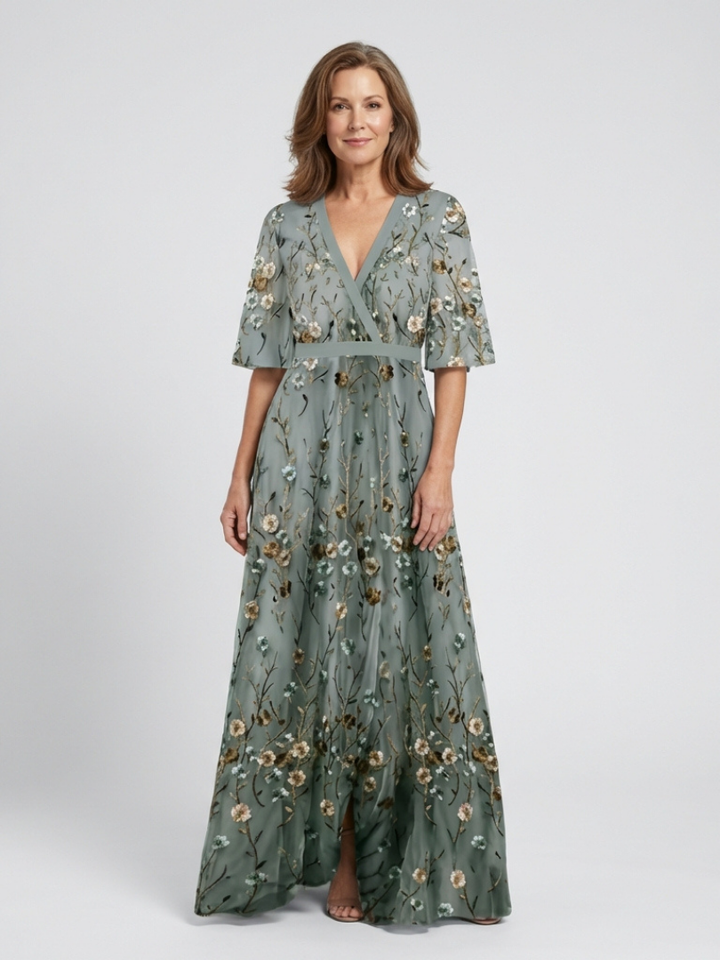 Élodie | Floral maxi dress with V-neck