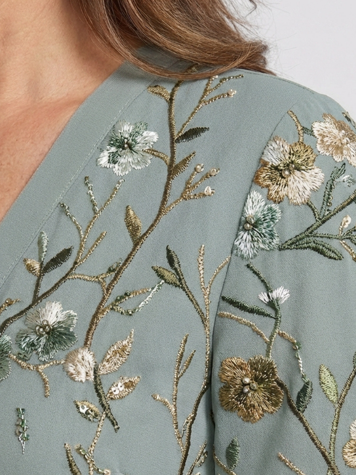 Élodie | Floral maxi dress with V-neck