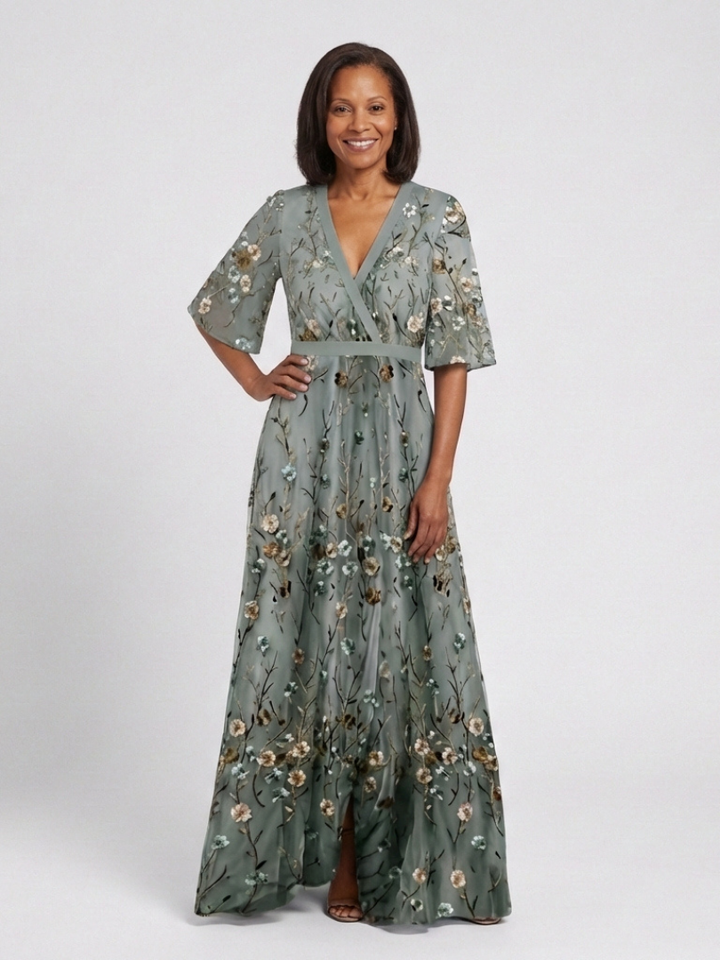 Élodie | Floral maxi dress with V-neck