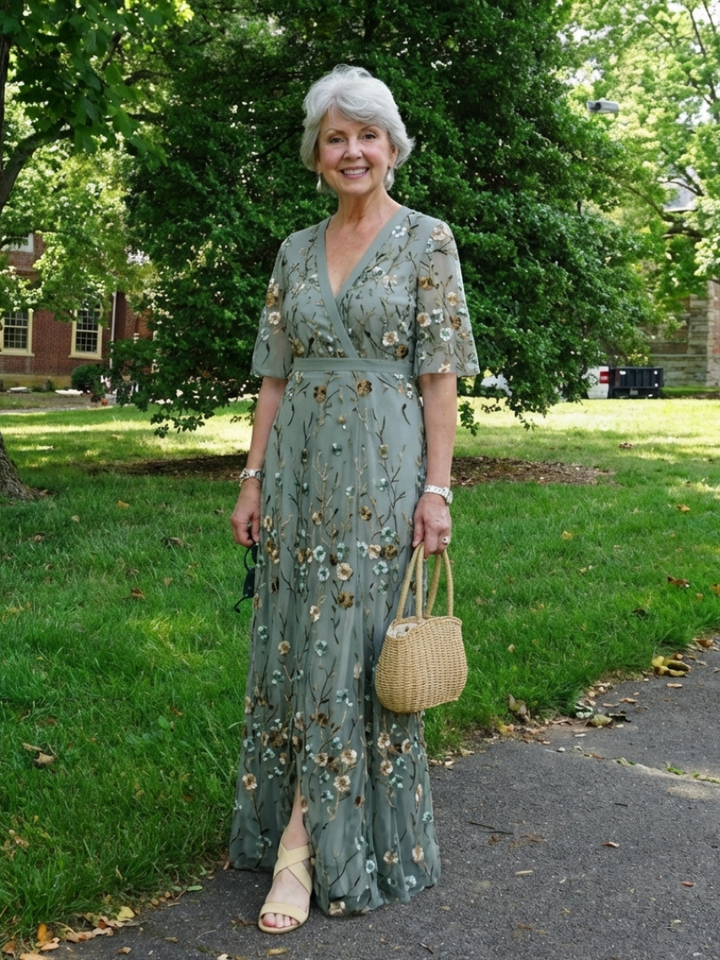 Élodie | Floral maxi dress with V-neck